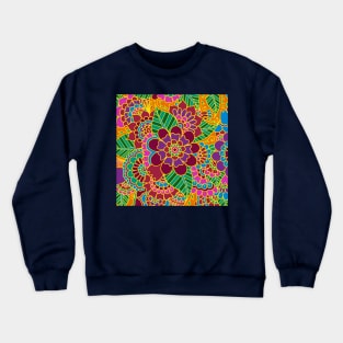 Orange Flower Garden Crewneck Sweatshirt